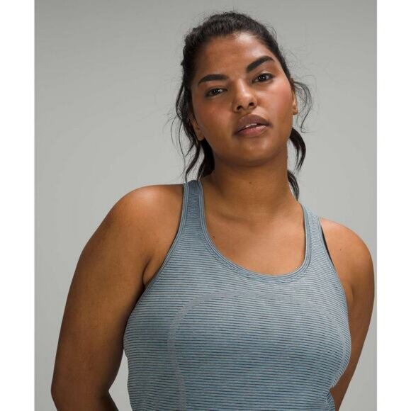 Lululemon Swiftly Tech Racerback 2.0 Race Length In Tetra Stripe Rhino Grey 8 - Picture 3 of 8